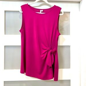 Elle Sleeveless Faux Wrap Blouse Size L, NWOT